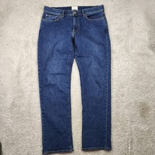Sid Mashburn Jeans Mens 36x32 Straight Leg Dark Wash Blue Denim Made In USA EUC