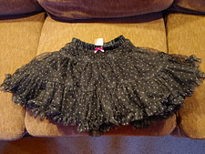 Genuine Kids Girls 4T Black Polka Dot Tulle Tutu Skirt Elastic Waist Super Cute