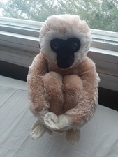 Vtg 1970's Dakin Stuffed Gibbon Monkey Hugging It's Legs