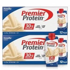24 x Premier Protein Vanilla Protein Shake 325ML L/Fat L/Sugar Ready-to-Drink