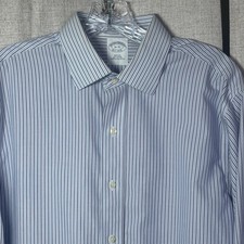 Brooks Brothers Slim Fit Non-Iron Cotton French Cuff Striped Dress Shirt 16-35