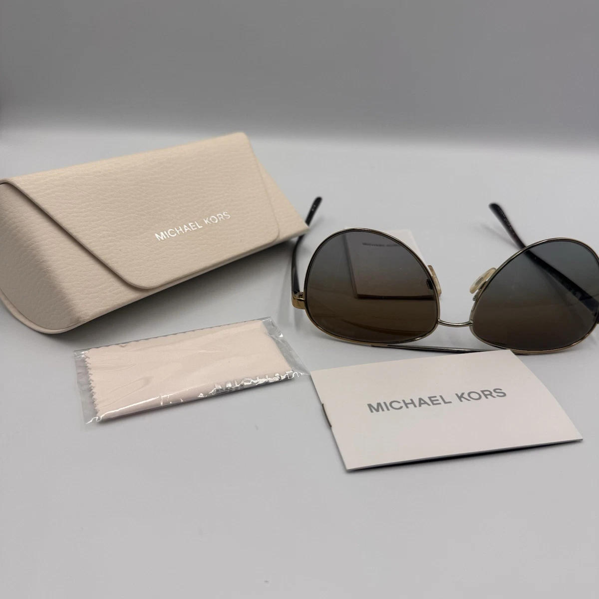 Michael Kors Rose Gold Sunglasses with Cream Case Michael Kors San Diego Aviator Sunglasses Rose Gold Frame  main image 4