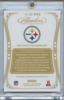 Ben Roethlisberger 2024 Flawless On Card Auto Autograph Pittsburgh