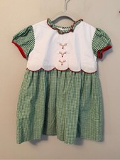 The Proper Peony Green Gingham Holiday Reindeer Dress Size 4