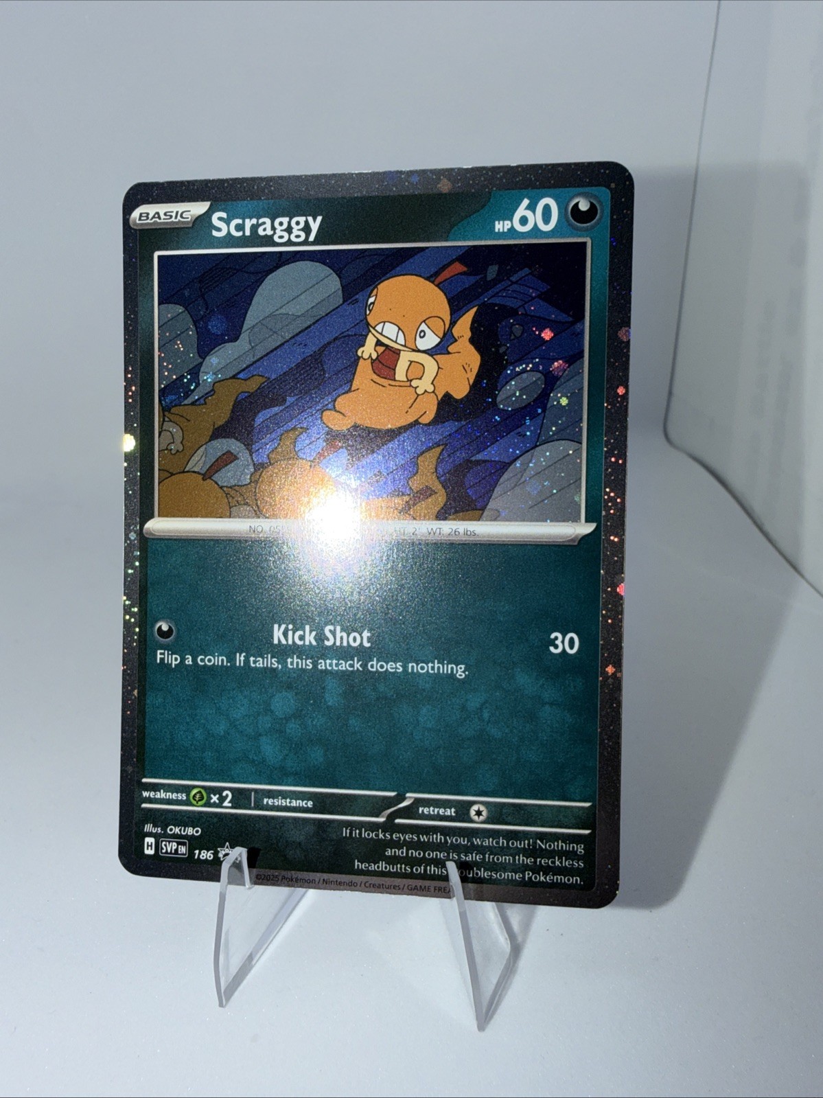 Pokemon Scarlet Violet Black Star Promo Cosmo Holo SVP186 Scraggy
