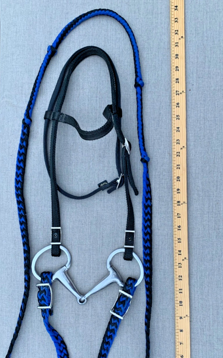 Weaver Nylon Horse Headstall, Roping Gaming Reins, Eggbutt Snaffle Bit