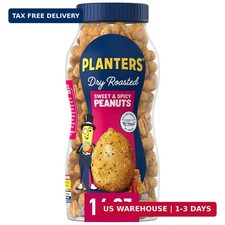 PLANTERS Sweet and Spicy Peanuts, Plant-Based Protein, Sweet Spicy Party Snack