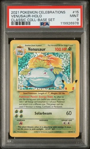 2021 POKEMON CELEBRATIONS CLASSIC COLL #15 VENUSAUR-HOLO PSA 9