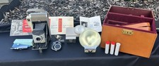 Vintage Polaroid Land Camera Model 80A w/ Telesar Self Timer-Flashes-Case L K