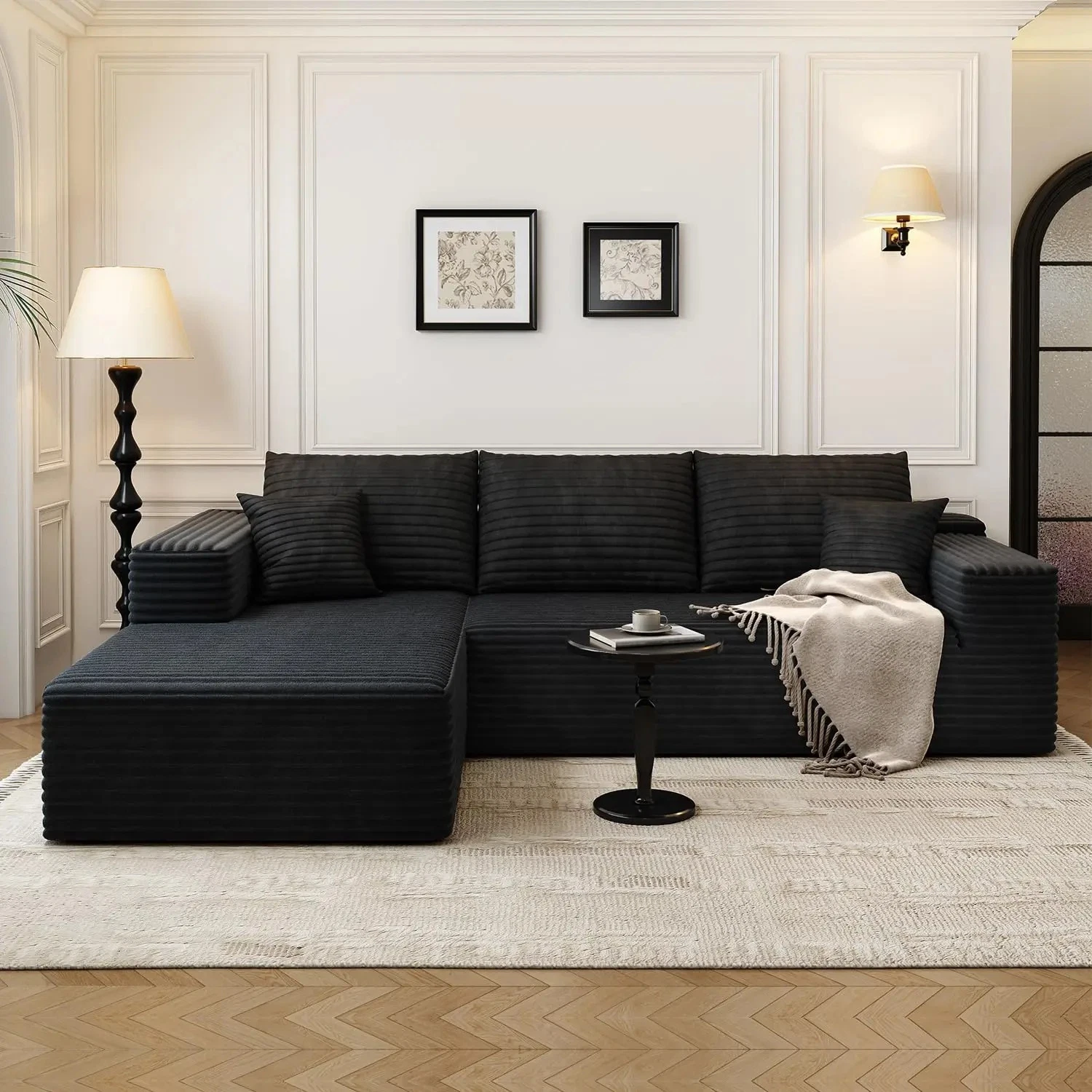 Uimoso Modular Sectional Sofa L Shaped Cloud Couch with Chaise Dark Grey
Opens in a new window or ta