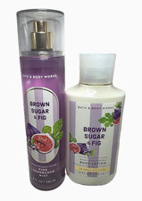 BATH AND BODY WORKS BROWN SUGAR FIG BODY MIST LOTION 8 FL OZ EACH