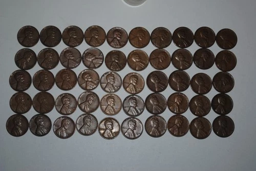 VF-EF Lincoln Wheat Penny Cent 1938 D - 1 Roll