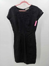 Pre-Owned Valentino Black Size 8 Knee Length Short Sleeve Dress