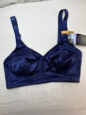 NWT Bali Double Support Lace Wireless Full-Figure Bra DF3372 Size 34DD Navy