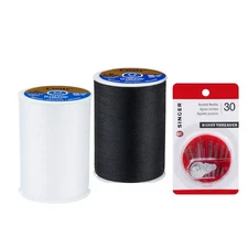 Coats & Clark All Purpose Thread 400 Yards White Black (1 Black and 1 White D...