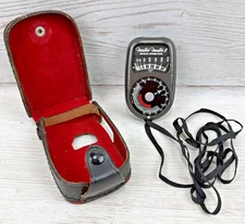 VTG WESTON MASTER II UNIVERSAL EXPOSURE METER MODEL 735 & LEATHER CASE Free SHP