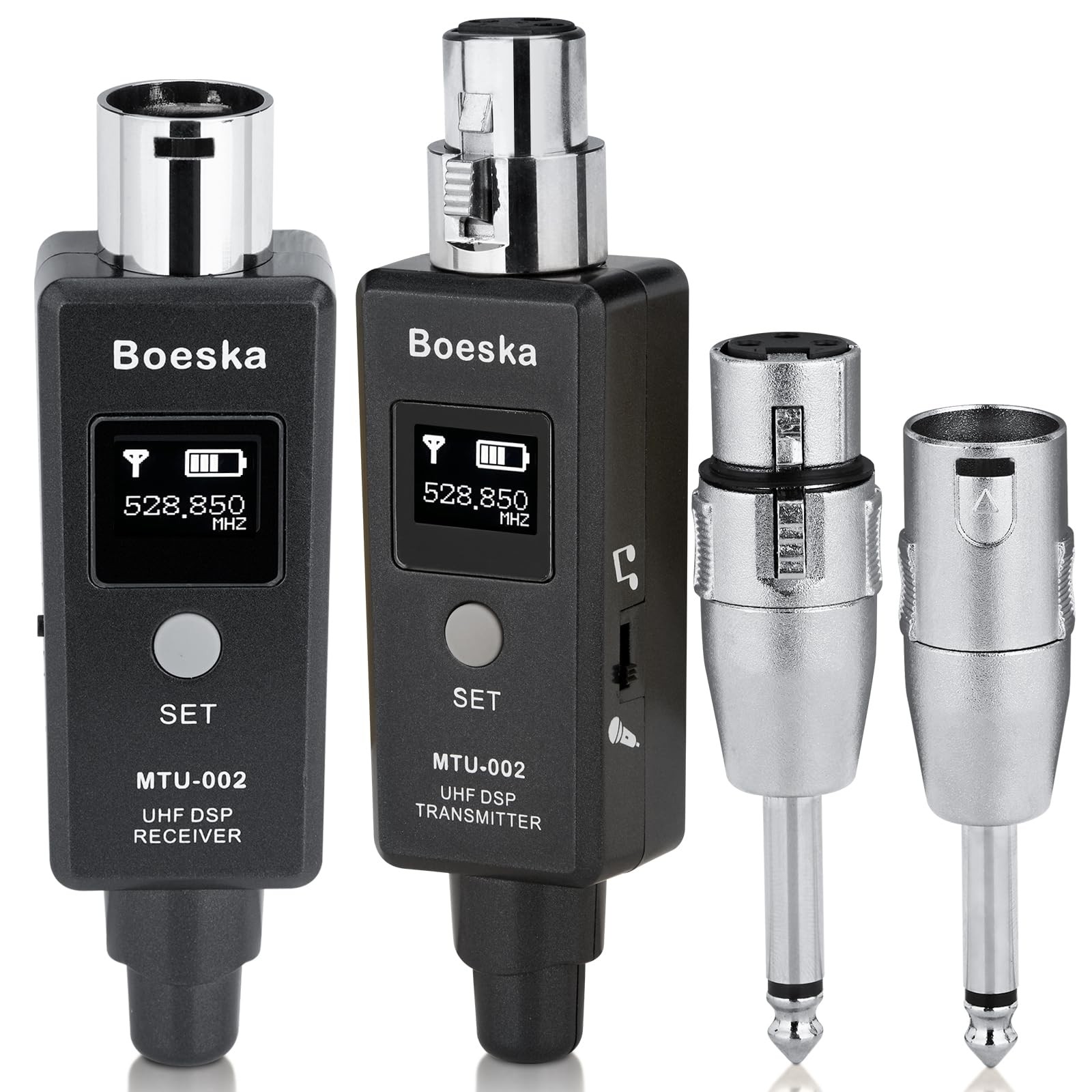 Wireless Transmitter and Receiver for Dynamic Mics and Audio Sources