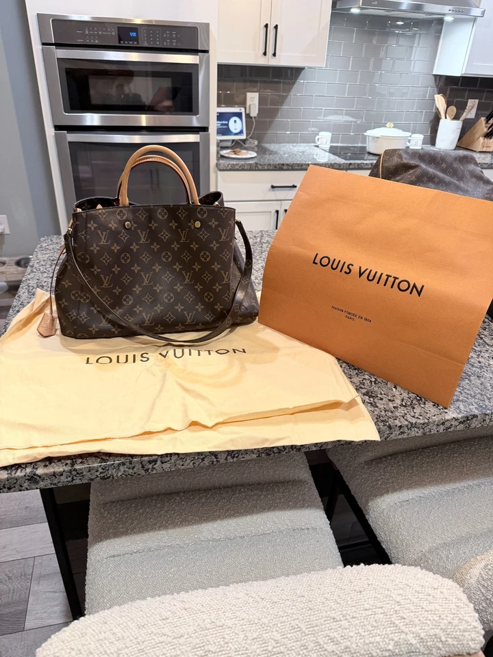Louis Vuitton Montaigne наплечная сумка GM коричневый холст отличном состоянии! - Изображение 2 из 4