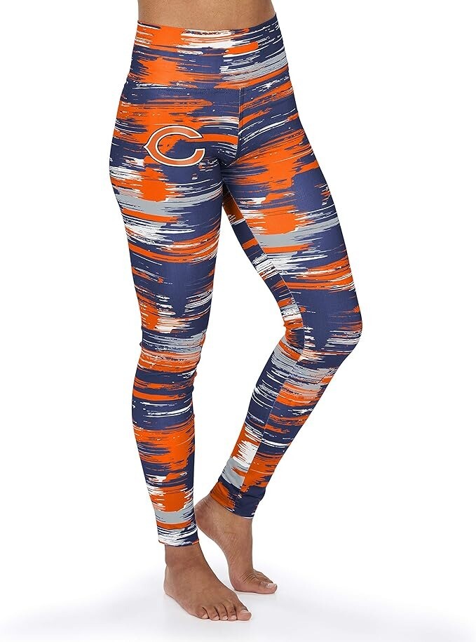 Женские леггинсы командного цвета Zubaz NFL Chicago Bears окрашены матовой краской