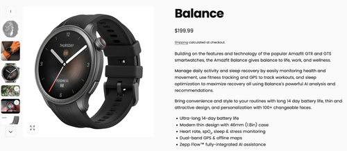 Amazfit Balance 46mm Gently Used Aluminum Case with Midnight Silicone Band...