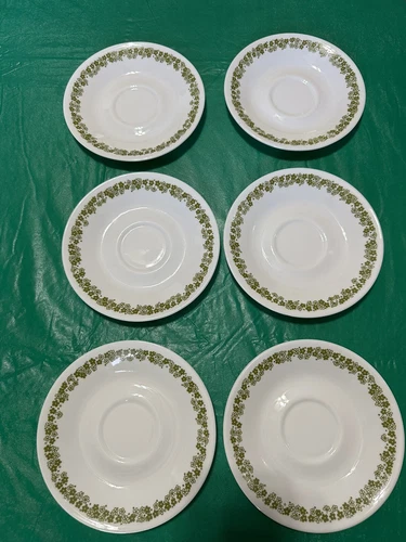 Set Of 12 Corelle Spring Blossom Crazy Daisy Coffee Cup Saucers 6.25" Vintage