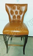 1 Frontgate Harrow Leather Barstool Counter BAR Kitchen Desk Stool Brown Satchel