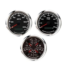 W PRO 85mm 3-3/8" 3 Gauge Set GPS Speedometer 120 MPH Waterproof Car Marine Boat