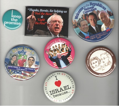 38 Old JEWISH 1952 - 2020 ISRAEL pin PRESIDENT CAMPAIGN etc. pinback button - Picture 3 of 3