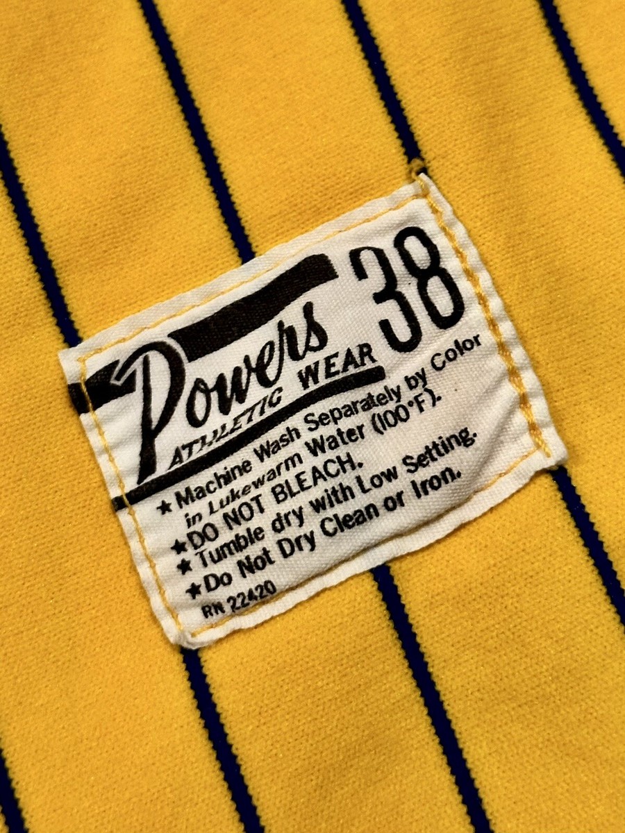 Vintage 60s 70s Powers Athletic Wear Zipper Baseball Jersey