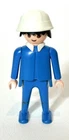 Vintage Geobra PLAYMOBIL Figure 1974 Blue Outfit With White Hat