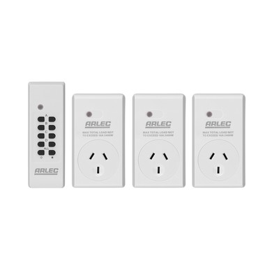 Genuine ARLEC Remote Control Mains Switch Power Point Appliances PLUS 3 ...