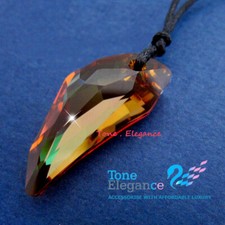 Sterling Sliver End Leather String Men Wolf Tooth Necklace made with swarovski