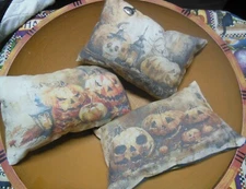 Primitive/Vintage/Halloween Wicked Jack O Lanterns Tucks/Sitters/Bowl Fillers