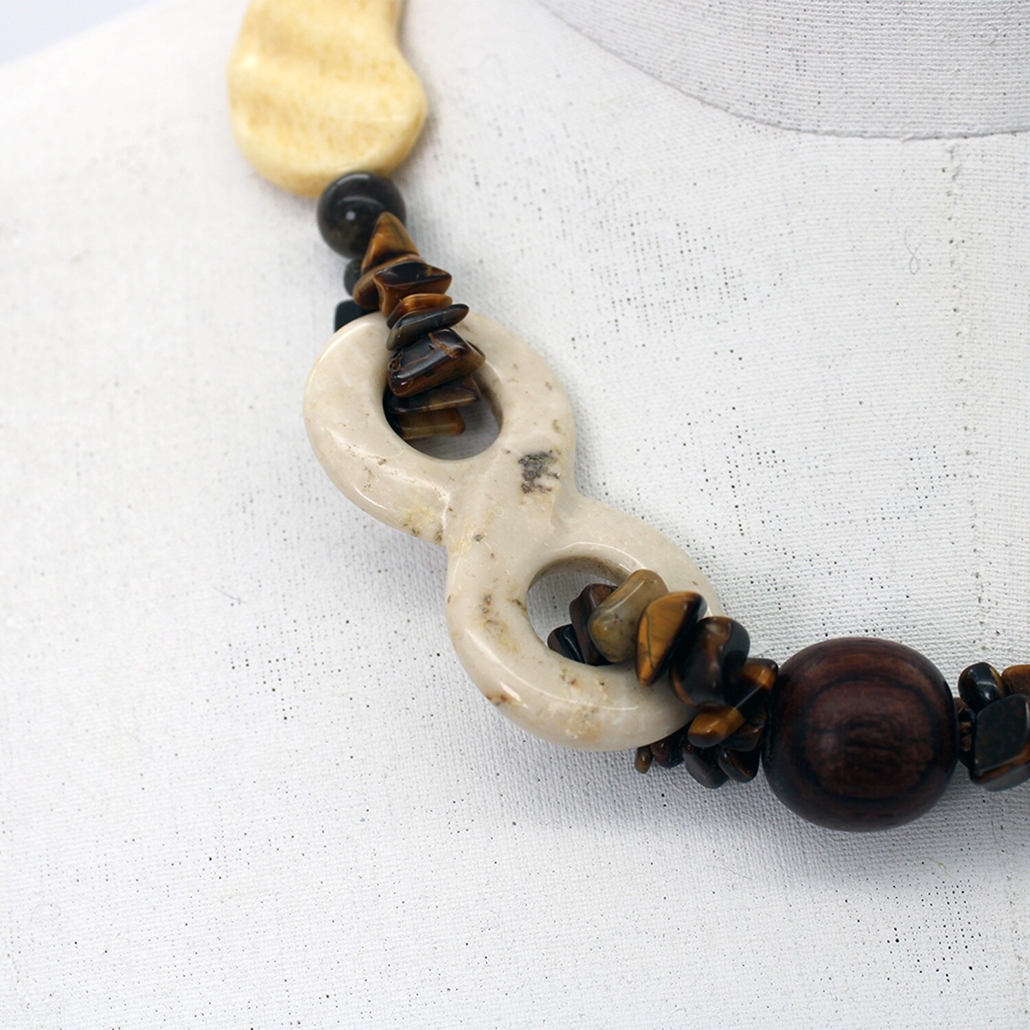 Unique Artisan Crafted Statement Necklace Tiger's… - image 7