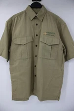 Vintage simms mens Small short sleeve cargo pocket shirt embroidered