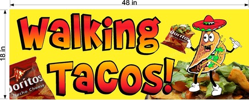WALKING TACOS TACO IN A BAG VINYL HORIZONTAL BANNERS (CHOOSE A SIZE) DORITOS - Picture 6 of 7