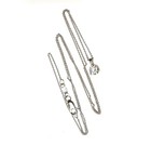 14k white gold .40ct I1 J round diamond pendant necklace 1.5g estate 18" — photo 8