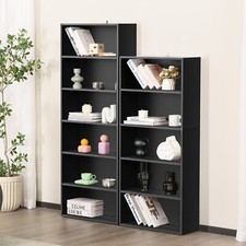 Wood 5/6-Shelf Bookcase Storage Organizer Shelving Bookshelf Storage Cabinet