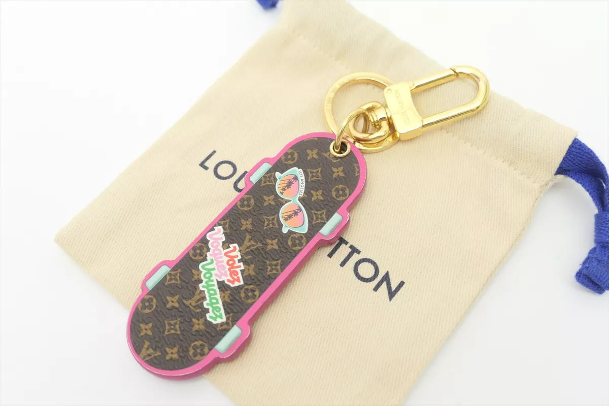 Louis Vuitton Auth Metal Monogram Porte Cles LV skateboard Key ring Bag  charm