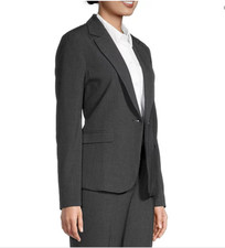WORTHINGTON New Sz 4 Grey Essential All Season Flap Pocket Jacket Blazer 63