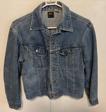Vtg LEE 1960s 70s SANFORIZED UNION MADE SIZE DENIM JACKET Riders Medium