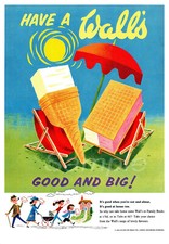 VINTAGE HAVE A WALL'S ICE CREAM ADVERTISING A4 POSTER PRINT