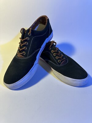 Polo Ralph Lauren Vaughn Men’s Canvas Sneakers in Black and Red