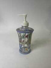 Vintage The Hand Painted Floral Design Soap Dispenser. one of a kind