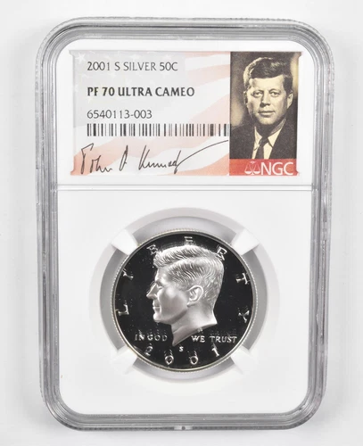 2001-S SILVER Kennedy Half Dollar PF70 UCam - NGC Special Lbl