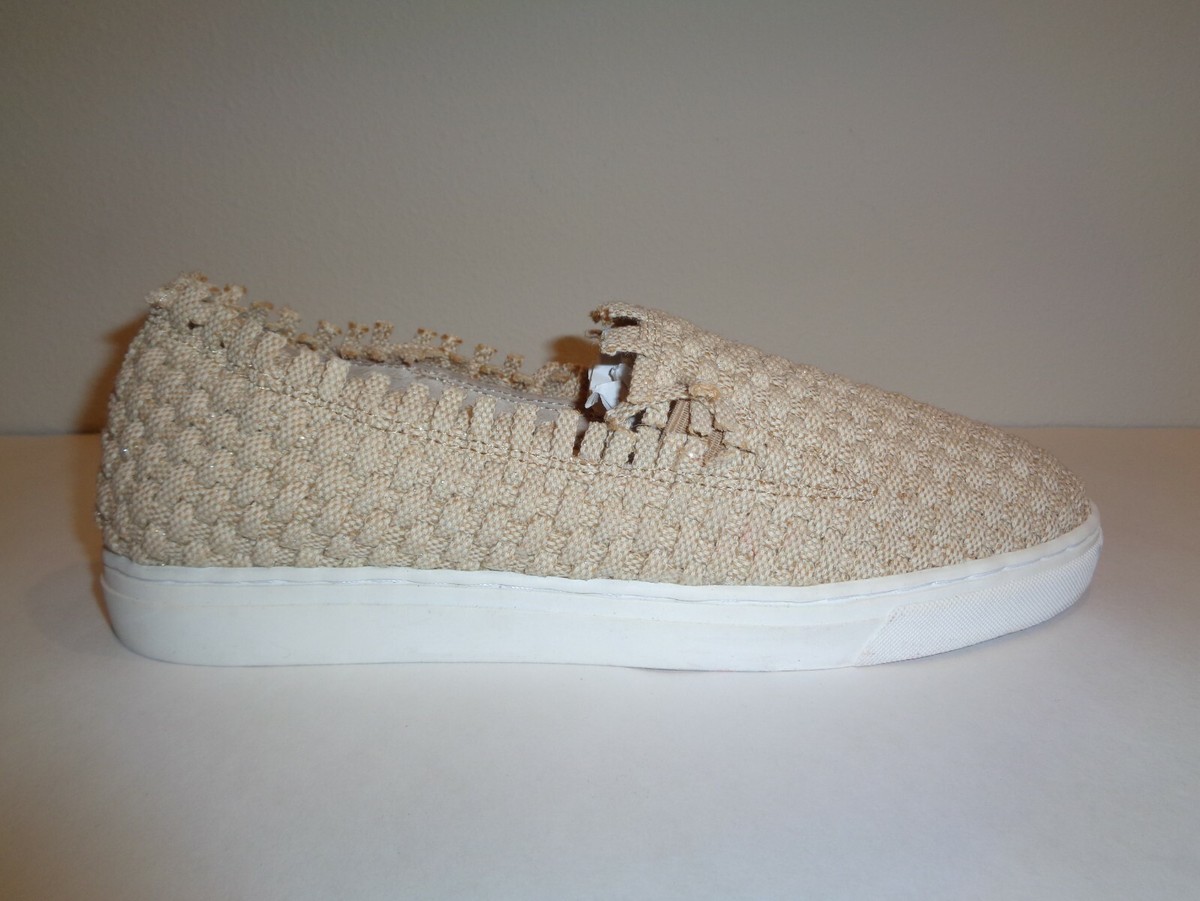 Vince Camuto Size M BIMMY Beige Woven Fashion Sneakers New Womens Shoes