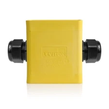 LEVITON 3099F-2Y Feed Thru Deep Portable Outlet Box - NEW IN BOX