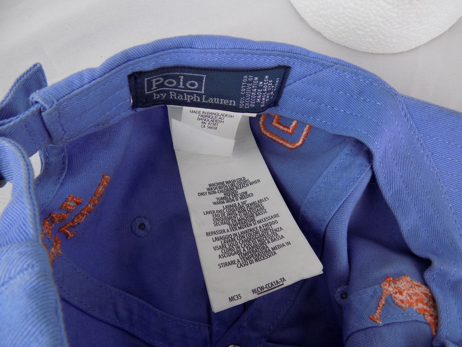 Polo Ralph Lauren Big Pony MCMLXVII bambino blu con cappello arancione GIOVENTÙ # 3 cappellini