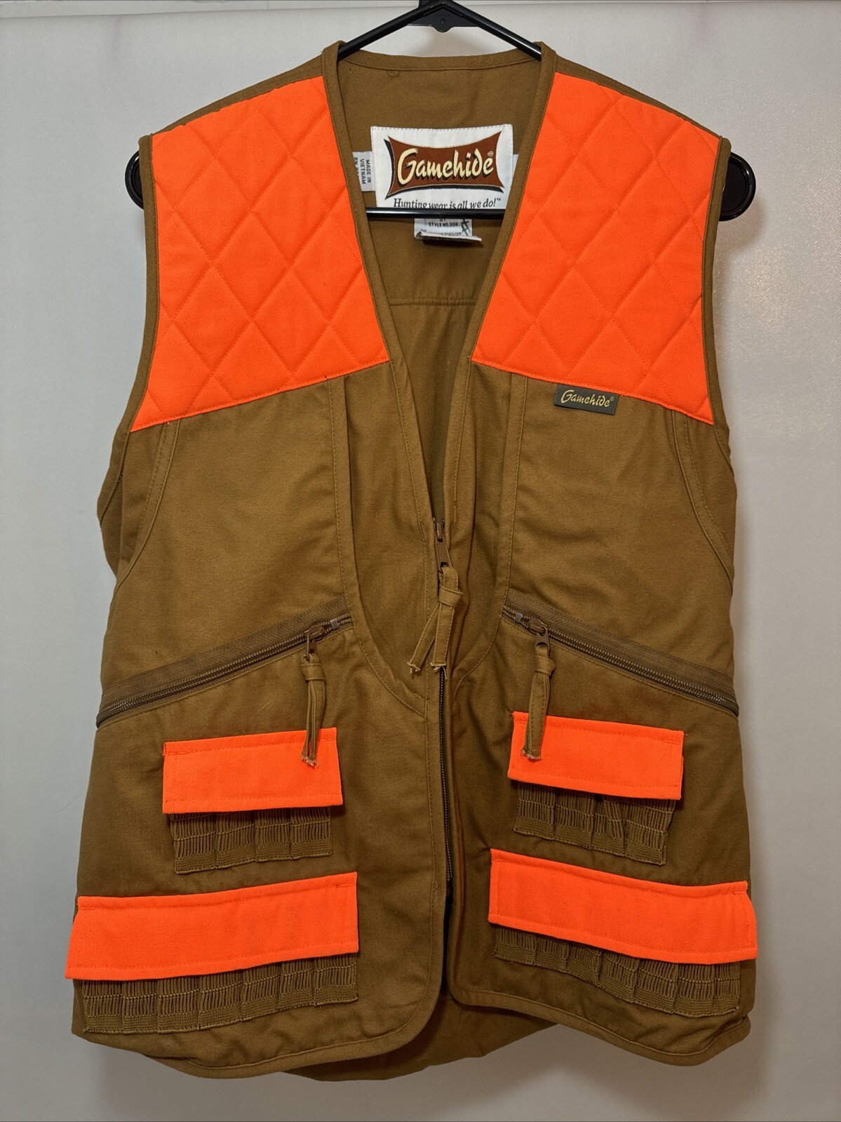 GAMEHIDE PHEASANTS FOREVER  TAN / BLAZE ORANGE BIRD HUNTING VEST  MEN'S XL