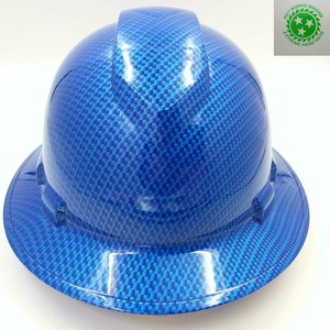 blue carbon fiber hard hat